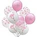 Produktbild Jingyuu Luftballons Happy Birthday, transparent, für Hochzeit, Geburtstag, Party, Party, Taufe (10 Stück) 40 cm Rosa