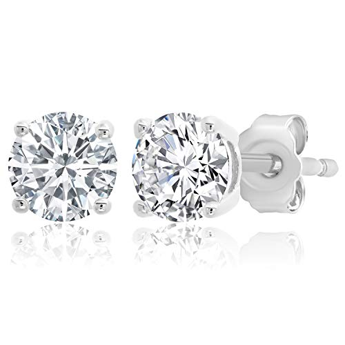 MAX + STONE Sterling Silver CZ Stud Earrings #TOP28