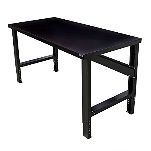 Borroughs Adjustable Height Work Bench with Painted Black Top, 34 in X 48 in
