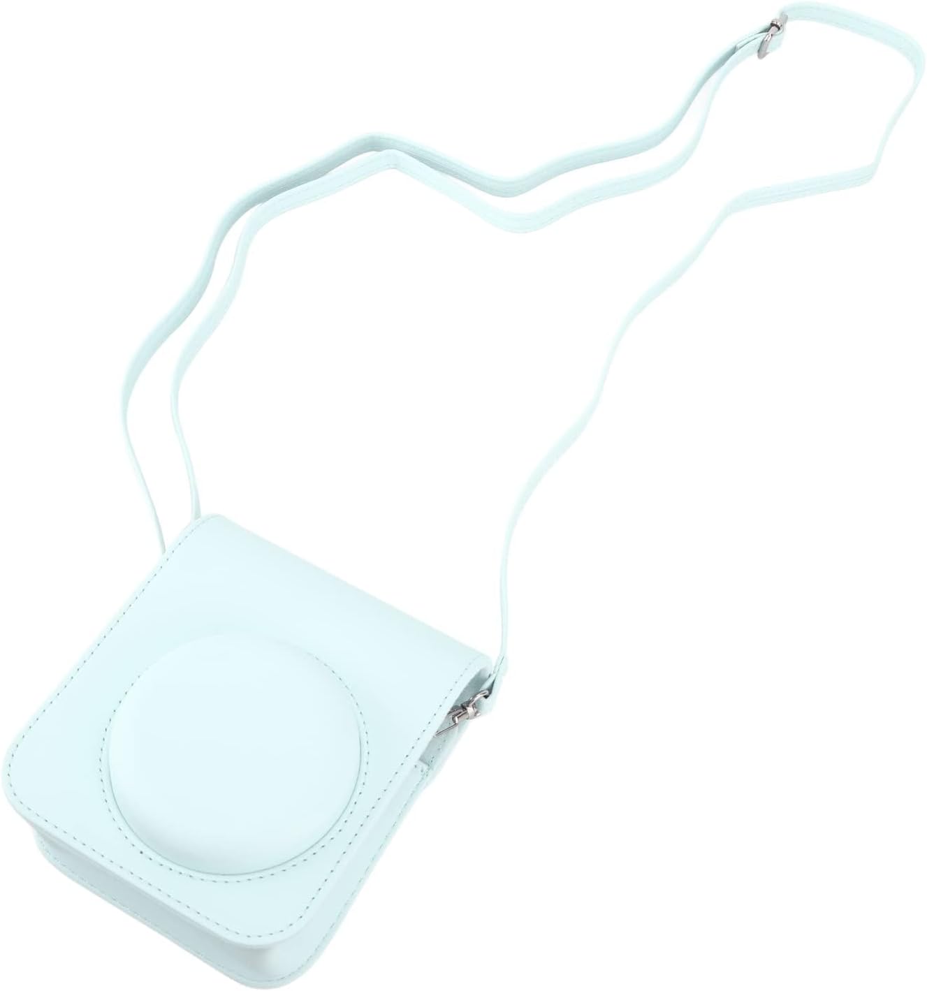 Estojo Protetor Para Câmera Phetium Instant Mini 12 Compatível com Instax Mini 12 11, Bolsa de Couro PU com Bolso e Alça de Ombro Ajustável (Azul)