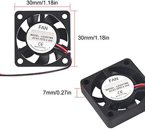 AOICRIE for Raspberry Pi 4 Quiet Fan, 4Pcs for Raspberry Pi Cooling Fan Brushless 3.3-5VDC Quiet Fan with for Raspberry Pi Heatsink for Raspberry Pi 4B / 3B+ / 3B/ Zero/Zero W or Other Robot Project