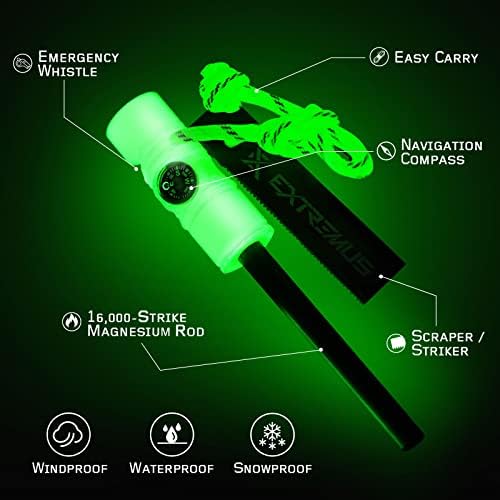 DELA DISCOUNT 41pkh4q7APL._AC_ Extremus 6-in-1 Magnesium Fire Starter with Striker, High Temp Magnesium Rod  