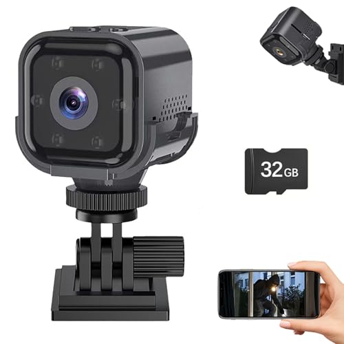 Image of Guardhouse Mini Camera, Two Way Audio, 120Pan Tilt Rotation, Local MicroSD Card Storage, WiFi Remote Mobile App Control for Indoor,Outdoor Security Camera for Homes and Retail Stores (Camera+32G)