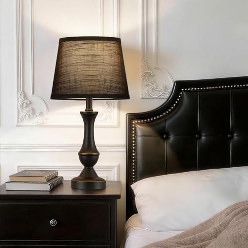 Image of Table Lamp Set of 2, 19 inch Mordern Bedside Lamps for Living Room & Bedroom
