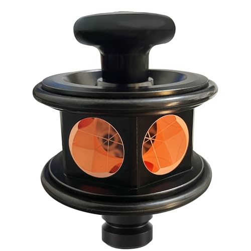 Image of ATP3 for Trimble 360 Prism Surveying Robotic ATR Total Station, 360 Degree Prism Reflector with Level Buble, Auto Tracking Measurement, Joint 5 /8 inch x11 Female Thread (Copper Coated)