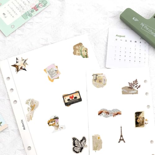 Image of 50Pcs Retro Newspaper Clippings PET Stickers for Scrapbooking (Cutting)
