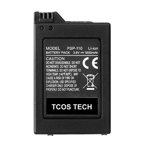 Image of TCOS TECH PSP Battery Pack for Sony PSP 1000 Series PSP-110 PSP110 PSP-1000 Fat 3.6v 1800mAh