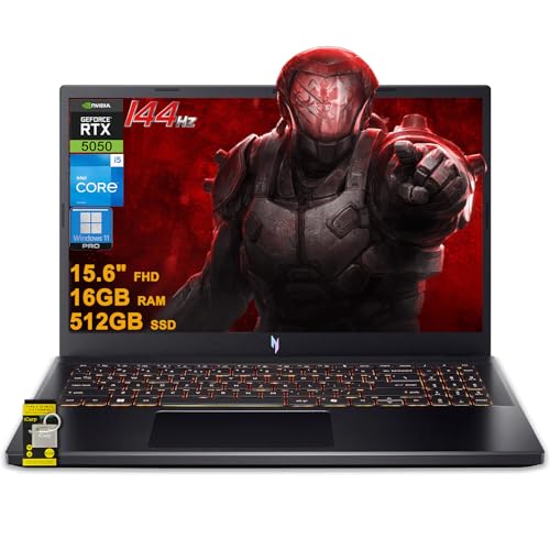 Image of acer Nitro V 15 Gaming Laptop 15.6 inch FHD IPS 165Hz Intel 8-core i5-13420H 16GB DDR4 512GB SSD GeForce RTX 5050 GDDR7 DLSS4 (Up to 440 AI Tops) Backlit Thunderbolt WiFi6 Win11Pro ICP Hub