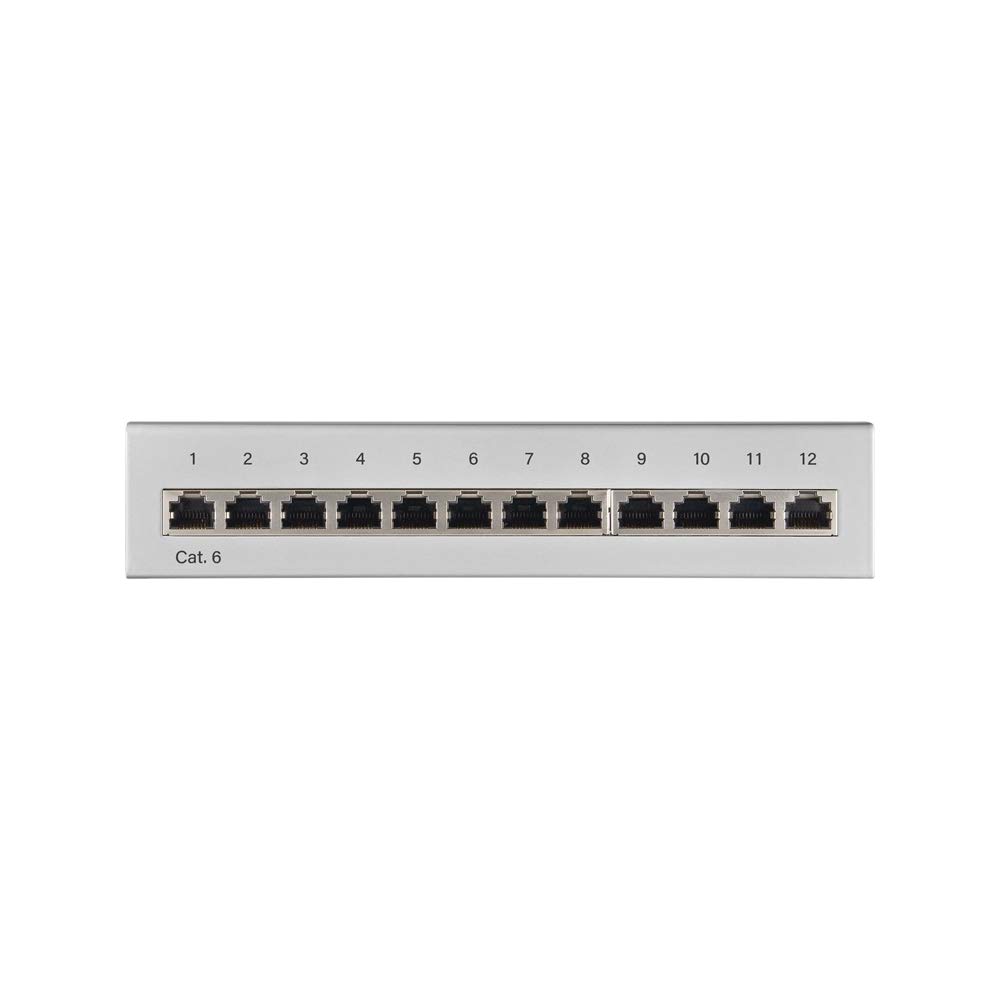 Goobay 69306 CAT 6 Mini/Desktop Patch Panel, 12 portów