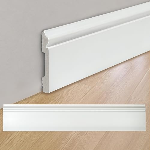 BOBIBAN 8 Pcs Wall Baseboard Molding Trim Skirting Board 47.2 x 3.15 Inch