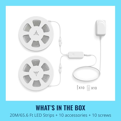 Image of WiZ Connected 65.6 ft LED Light Strip For Your Smart Home - Flowing Multicolor LED, Color-Changing, Cuttable - Voice /App Control - 2 Rolls