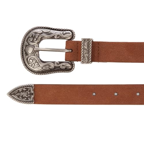 Image of Lucky Brand Women's Western Leather Belt | Classic | Fashion | Vintage | Buffalo Leather | Western-Inspired