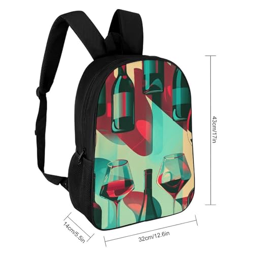 Bottles And Glasses Backpack - Durable 600D Polyester, 17 Inch Backpack with Ergonomic Adjustable Straps, Lightweight Travel Bag for Men & Women2
