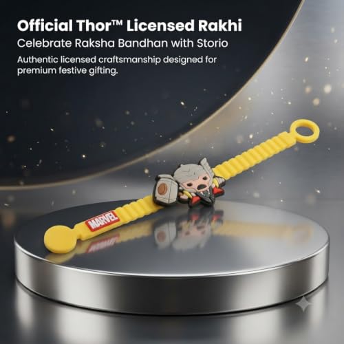 Image of Marvel Thor Silicone Band Rakhi | Officially Licensed | Rakhi for Boys, Bhaiya, Bhai | Raksha Bandhan Gift