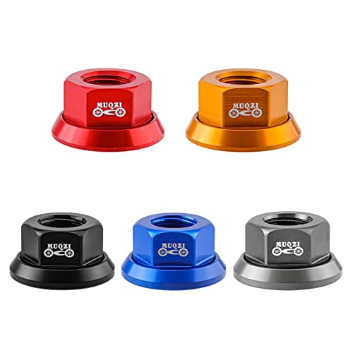 Ciwanning Bicycles Hubs Nut Bike Nut Rear Hubs Aluminum Alloy Nut Flanged Mountain Bike Part Before Rear Wheel Lock Screw Bicycles Nut 3/8 Bicycles Hubs Flanged Nut Aluminum Alloy Bike Hubs