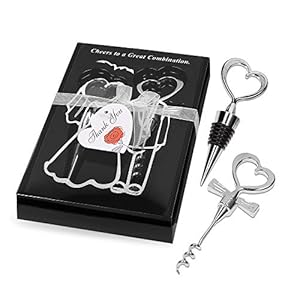 PaWa Korkenzieher und Flaschenverschluss aus Edelstahl – Hochzeitsgeschenke für Brautpaar – Wein Zubehör als…