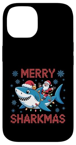 Merry Sharkmas T^V[N ʔ zf[ NX}X AO[Z[^[ X}zP[X iPhone 14 p
