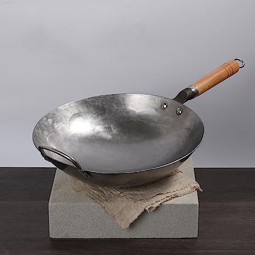 Wok de hierro martillado a mano, 36 cm miniatura 3