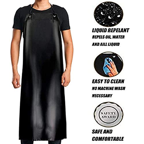 K Y Kangyun Waterproof Rubber Vinyl Apron Black thumb #5