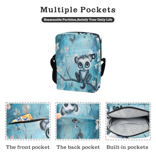 small messenger bag for women crossbody bag Womens Purse Cross Body Adjustable Strap for Casual Casual- Blue Lemur Turquoise2