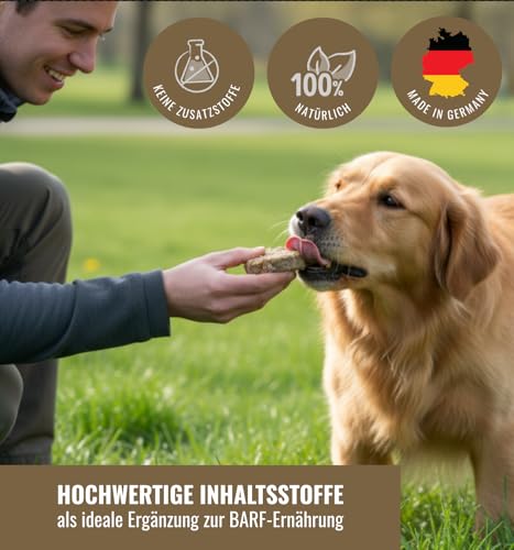 RiNa Hundeleckerli Lamm-Mix - gefriergetrocknete Leckerbissen - Fleisch, Knorpel, grüner Pansen - Hunde-Snack aus Deutscher Herstellung - Barf - 110g