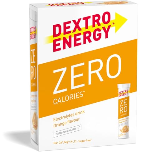 Dextro ENERGY ZERO CALORIES ORANGE - 3x20 Brausetabletten (3er Pack) - Zusatz von Natrium, Magnesium, Chlorid, Calcium und Kalium für Elektrolyt Getränke, Ergänzung zum Workout, Zuckerfrei, Vegan