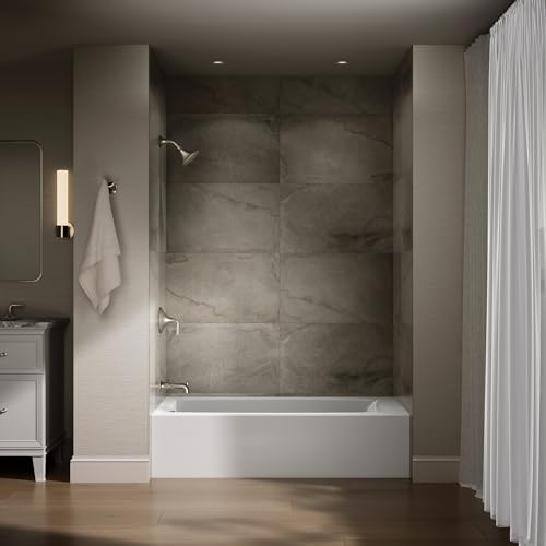KOHLER K-26109-LA-0 Entity 60-Inch x 30-Inch Alcove Bath with Integral apron, integral flange and left hand drain, White - Image 5