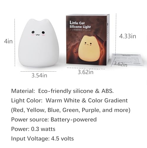 Gwindrise 20240222 Cat Night Light 7 Colors Silicone Squishy Cat Lamp thumb #2