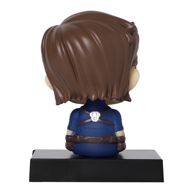 Image of Super Hero Action Figure Limited Edition Bobblehead with Mobile Holder for Car Dashboard, Office Desk & Study Table - Captain America