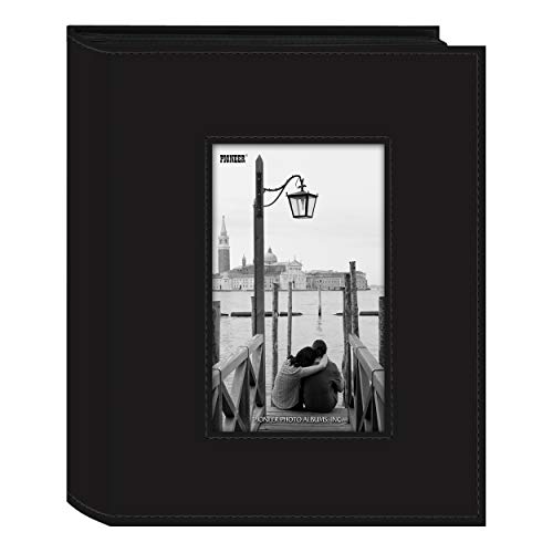 Pioneer Sewn Leatherette Frame Photo Album, Black