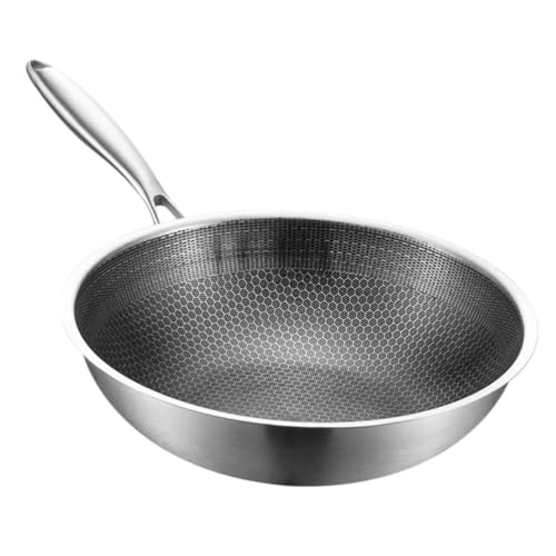 Wok de acero inoxidable con mango antideslizante miniatura 1