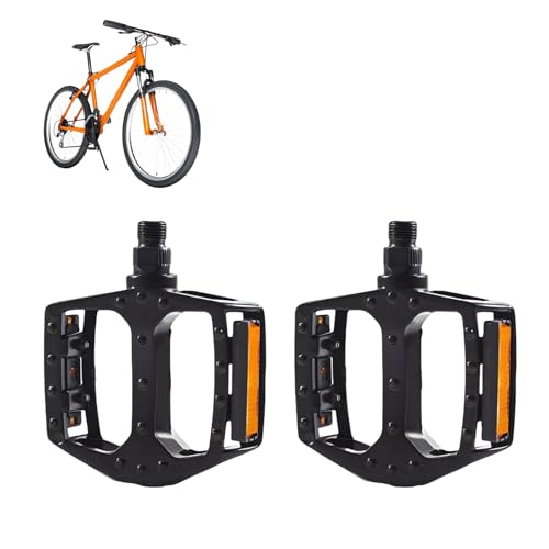2PCS Bike Pedals Non-Slip Mountain Bike Pedals with Reflectors Suitable Flat for Road&Mountain Trekking and City Bike