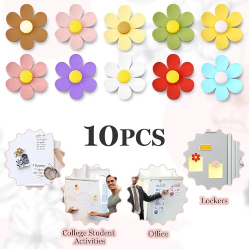 Imanes decorativos flores 3D set 10 unidades miniatura 3