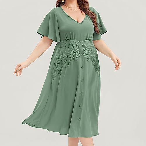Robe de bal col en v grande taille trapèze pour sublimer les formes en soirée - 5