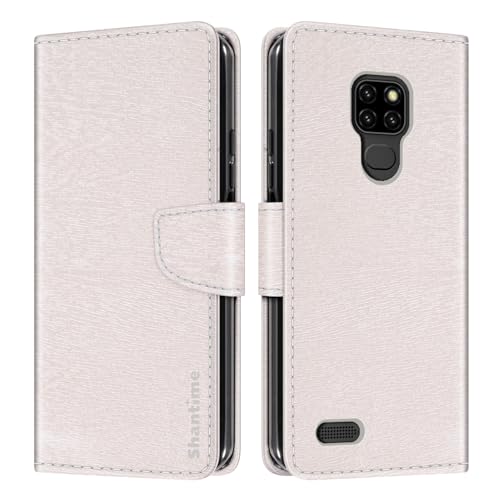 Custodia Portafoglio pelle Compatibile con Ulefone Note 7P Cover Colorata Flip con Portacarte Chiusura Magnetica ProtettivaBianco