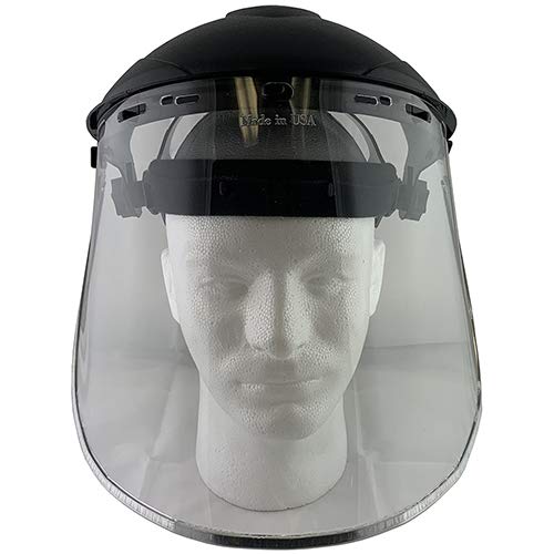 Standard Polycarbonate Clear Lens and Bound Edges Faceshield with Headgear