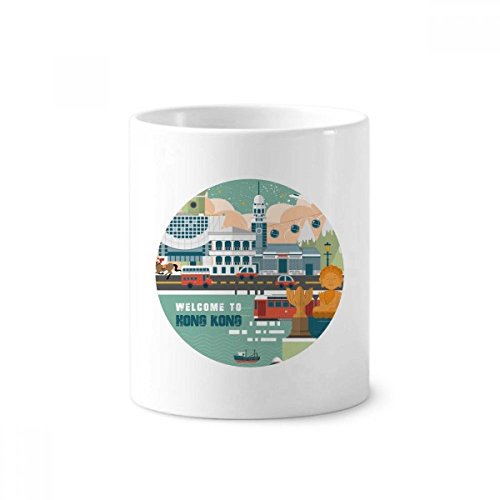 Rangement brosse à dents céramique Hong Kong - Fini le désordre sur le lavabo avec cette coupe 350ml