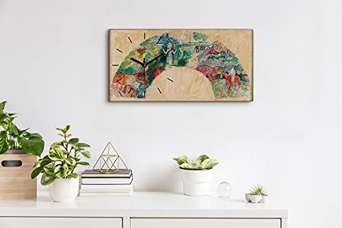 Horloge sur Toile Coloray 60x30cm pour Décoration Salon et Chambre Motif Animaux Abstraits