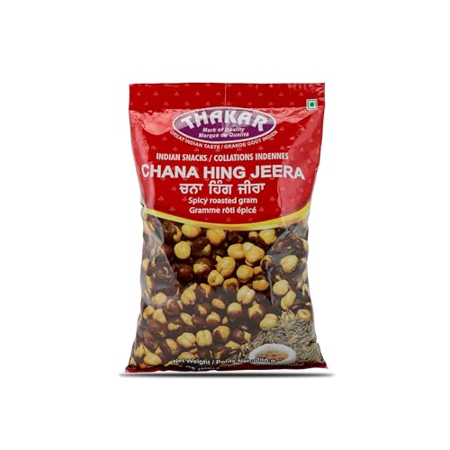 THAKAR Namkeen - Chana Hing Jeera | RoastedChana Hing jeera |100% roasted | No Onion No Garlic | Desi ChanaRoasted Namkeen Snacks| Gluten-Free Crunchy Protein Snacks | Bhuna ChanaRoasted Chickpeas Ready to Eat (400g Pack, Hing Jerra)