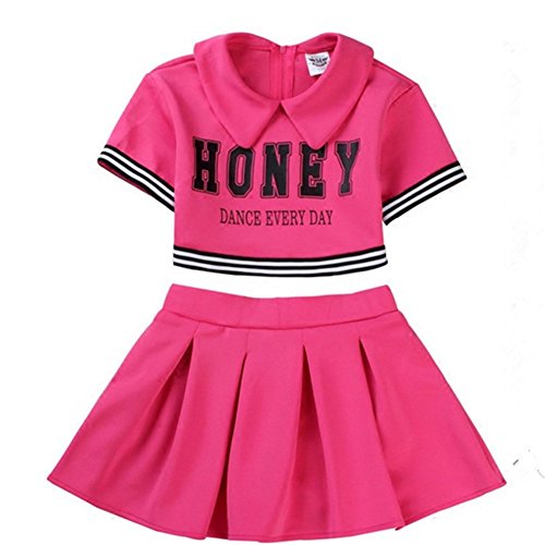 image for Jojobaby Little Girls' 2 Piece Cheerleading Outfit Uniform Costume Com
