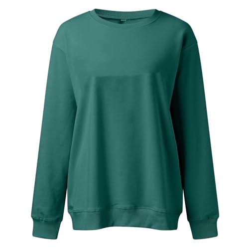 Image of Women Crew Neck Sweatshirts Fall Casual Oversized Sweat Shirts Long Sleeve Cute Preppy Sweatshirt Comfort Pullover