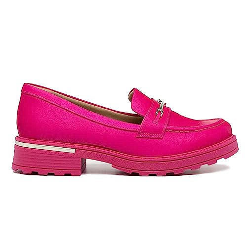 Mocassim Loafer Tratorado Barbie Rosa Metal Piccadilly 760003