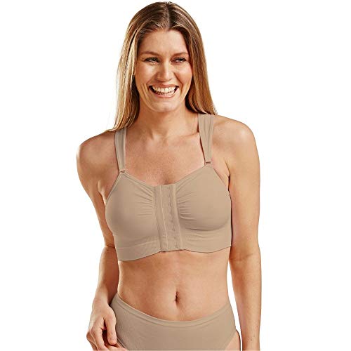 CAREFIX Bella Front Closure Comfort/Sleep Bra #3212, Small, Nude