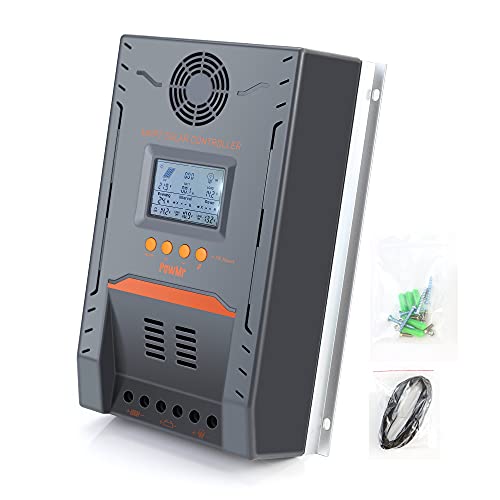 PowMr 100A MPPT Charge Controller 12V/24V AUTO, Solar Charge Controller 100amp Fit for 12V 24V Lead-Acid Batteries, Very Detail Display Solar Controller