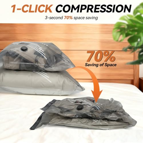 Bolsas ahorradoras de espacio para ropa con bomba inalámbrica de vacío recargable 6