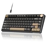 RK ROYAL KLUDGE R75 Gaming Keyboard Wired with Volume Knob, 75% Keyboard Gasket Mounted, Hot Swappable, Creamy Sound, MDA Profile, PBT Keycaps