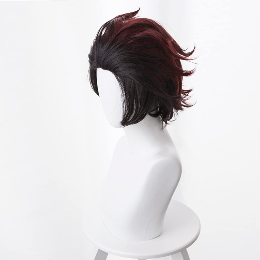 OSIAS Kamado Tanjirou Cosplay Wig for Man and Boys, 23 inches - Image 2