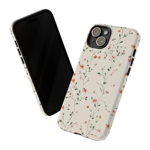 Coque floral délicat iPhone 15 Plus rigide mate style printanier - 2