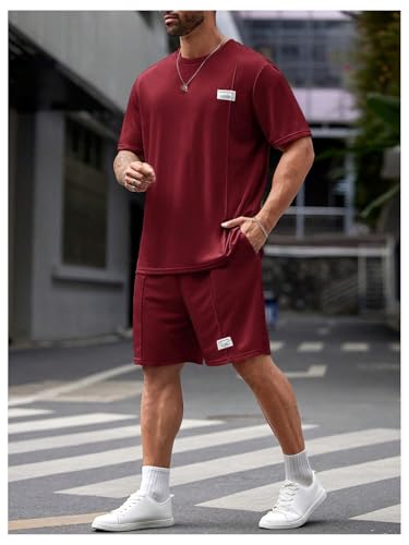 Men's Big and Tall Shorts Set Short Sleeve T Shirt and Track Shorts Clothing Set 2 Piece Outfits2