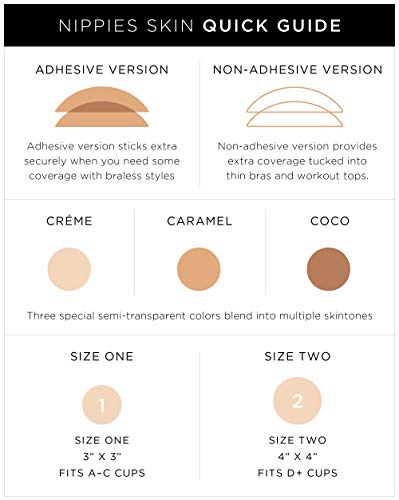 Nippies Skin Ultimate Adhesive Nipplecovers Pasties & Travel Case - Caramel (Large) 2-Pack #TOP7
